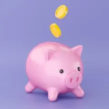 3d,Pink,Piggy,Bank,With,Falling,Coin,Money.,Business,,Saving,