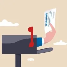 Tax,Refund,Or,Rebate,Credit,Concept,,Businessman,Hand,Came,From
