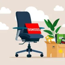 Dismissed.,Fired,From,Job.,Business,Chair,With,Box,With,Office