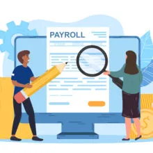 Male,And,Female,Characters,Working,On,Payroll,Administrative.,Man,And