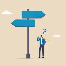Choosing,Between,2,Choices,,Make,Decision,To,The,Left,Or