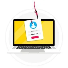 Account,Theft.,Laptop,With,Login,Into,Account,In,Fish,Hook.