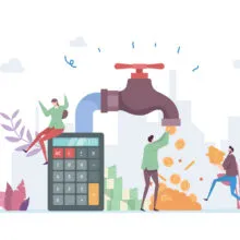 Cash,Flow,Vector,Illustration,Concept,Showing,Cash,Coin,Flowing,From